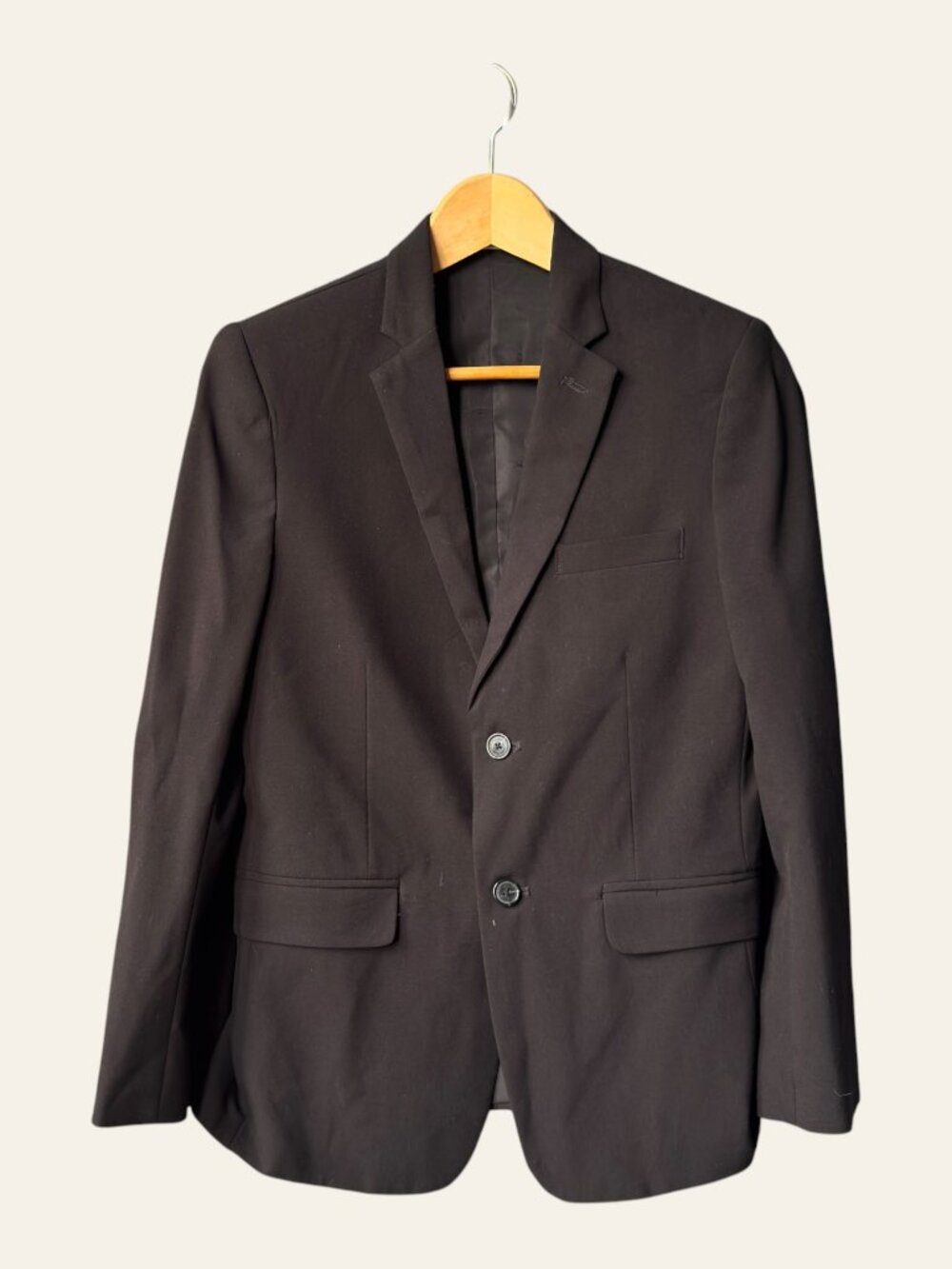 Calvin Klein Boys Sz 16 Solid Black Stretch Blazer Suit Jkt 2 Btn Formal Lined